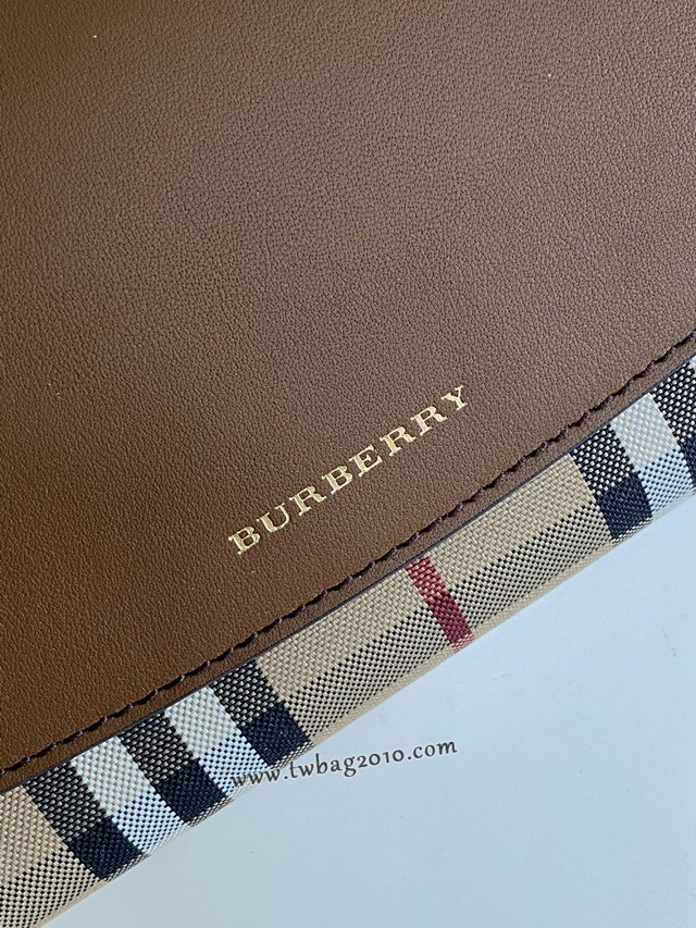 Burberry專門店新款House格紋拼皮革錢夾 巴寶莉小型手袋鏈條錢包 yxb1225